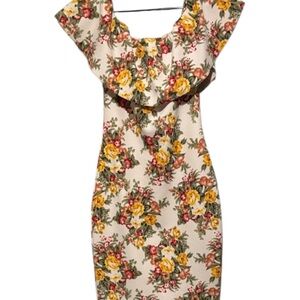 Love J Floral Mini Dress - Yellow and Pink